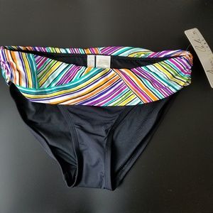 ANNE COLE SIGNATURE - foldover stripes mid-rise